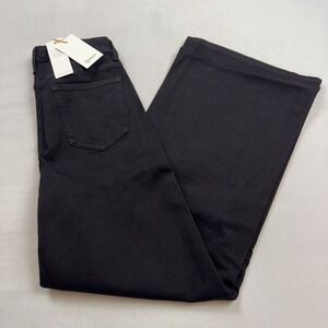 Quince Bella Stretch Wide Leg Jeans Black Organic Cotton High Rise 29x30 NWT